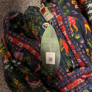 NWT FARM RIO Animal Utopia Puff Sleeve Maxi Dress B566